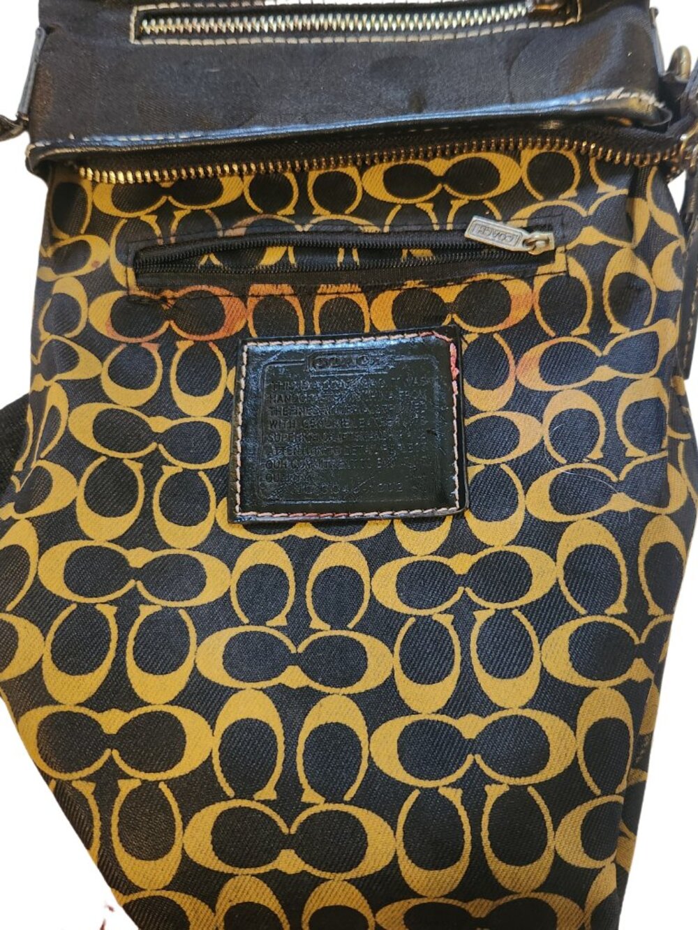 Coach Black Signature Jacquard Crossbody Messenger Bag 9.5x8 - Picture 3 of 3